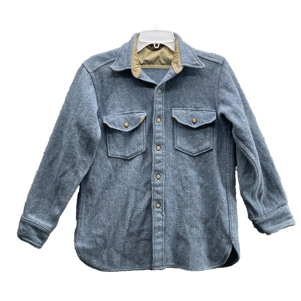 VTG Eddie Bauer Flannel Shirt Men's Medium Blue Outdoor Camping Workwear Western